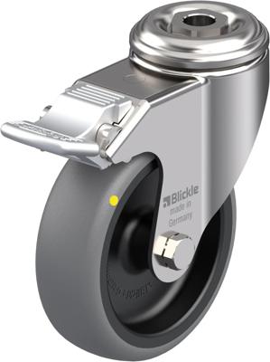 Blickle LKRXA-TPA 101G-FI-ELS Zwenkwiel met rem Wieldiameter: 100 mm Draagvermogen (max.): 70 kg 1 stuk(s)