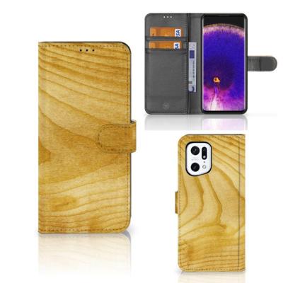 OPPO Find X5 Pro | Book Style Case | Licht Hout