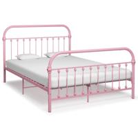 Bedframe metaal roze 140x200 cm - thumbnail