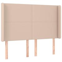 Hoofdbord LED 147x16x118/128 cm kunstleer cappuccinokleurig - thumbnail