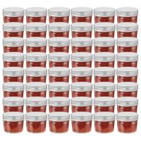 VidaXL Jampotten met zilverkleurige deksels 48 st 110 ml glas - thumbnail
