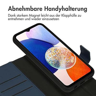 Accezz Bookcase,2 in 1 Case compatibel met Samsung Galaxy A14 (4G), Samsung Galaxy A14 (5G) - Donkerblauw