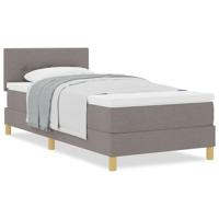 Boxspringbed met matras met matras Taupe 90 x 190 cm Stof - thumbnail