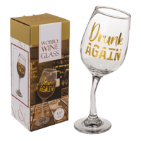 Drunk Again scheef wijnglas - thumbnail
