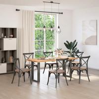 Eettafelpoten 2 st U-vormig 50x(72-73) cm staal antraciet - thumbnail