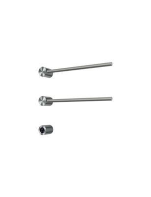 Hotbath &MORE set van 2 rails RARH50 ROUND 50 cm met separate schakelaar en inbouw element Geborsteld Nikkel (RARH50-2GN)