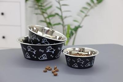 Voederbak rvs zwart met motief 4000ml