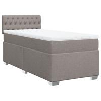 Boxspring met matras stof taupe 140x200 cm - thumbnail