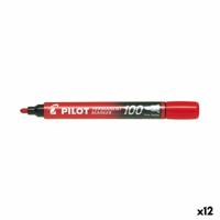 Permanente markeerstift Pilot SCA-100 Rood (12 Stuks) - thumbnail