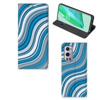 OnePlus 9 Pro | Hoesje met Magneet | Waves Blue - thumbnail