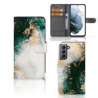 Bookcase voor Samsung Galaxy S21 FE Marmer Groen - thumbnail
