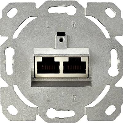 Renkforce Netwerkdoos Inbouw (in muur) Inzet met centraalstuk en frame CAT 6A 2 poorten Wit