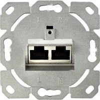 Renkforce Netwerkdoos Inbouw (in muur) Inzet met centraalstuk en frame CAT 6A 2 poorten Wit - thumbnail