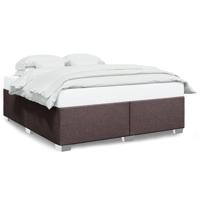 Bedframe zonder matras stof donkerbruin 200x200 cm - thumbnail