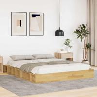 Bedframe zonder matras 150x200 cm massief hout eiken - thumbnail