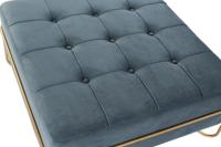 Kruk DKD Home Decor Schuim Blauw Gouden Metaal Polyester Fluweel Hout MDF (80 x 80 x 42 cm) - thumbnail