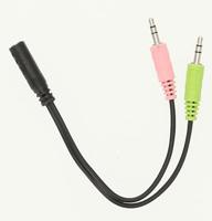 Hama AUDIO ADAPTER 3.5MM JACK - 3 POLIGE 3.5MM JACK HEADSET Wifi adapter Zwart - thumbnail