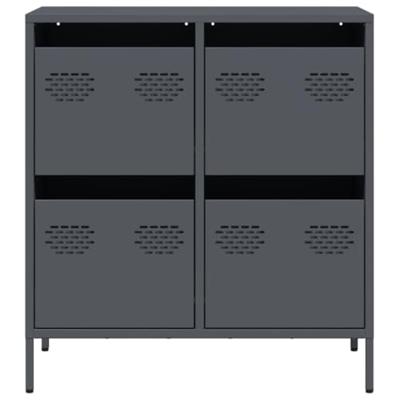 Dressoir 68x39x73,5 cm koudgewalst staal antracietkleurig