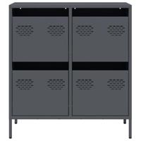 Dressoir 68x39x73,5 cm koudgewalst staal antracietkleurig - thumbnail