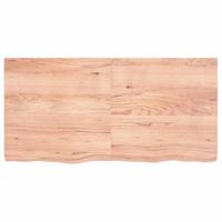 Wandschap 120x60x(2-6)cm behandeld massief eikenhout lichtbruin - thumbnail