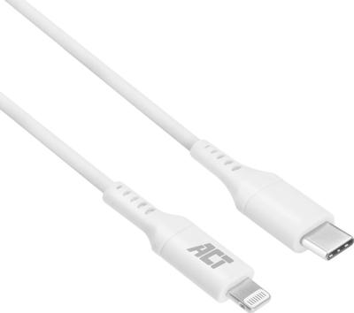 ACT USB 2.0 laad- en datakabel C male - Lightning male 1 meter, MFI gecertificeerd