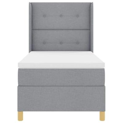 Boxspringbed met matras Lichtgrijs 90 x 200 cm Stof