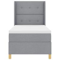 Boxspring Bed met Matras Lichtgrijs 100x200 cm Stof - thumbnail
