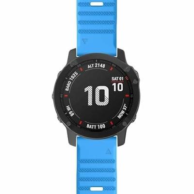 By Qubix - Siliconen bandje - Blauw - Compatible met Garmin Instinct 3-50mm - Compatible Garmin bandje