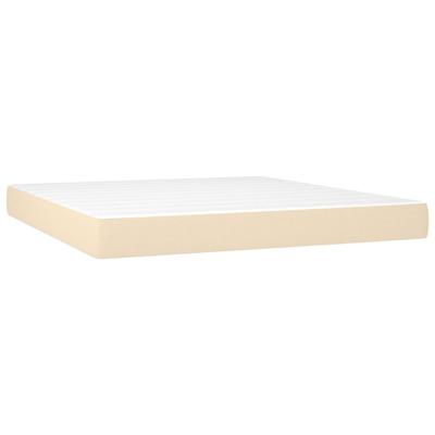Boxspring met matras stof crèmekleurig 200x200 cm