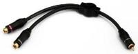 Monacor CBA-30/SW Audio Adapterkabel [1x Cinch-stekker - 2x Cinch-koppeling] 0.25 m - thumbnail