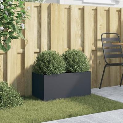 VidaXL Plantenbak 62x30x29 cm staal antracietkleurig