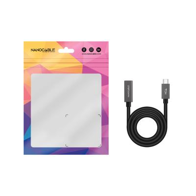 NANOCABLE 10.01.4400 - USB 3.2 Gen2x2 20 Gbit/s 3A-kabel, 4K/60 Hz, USB-C-stekker naar USB-C-aansluiting, zwart, 0,5 m