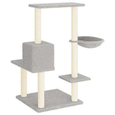 Kattenmeubel met sisal krabpalen 95 cm lichtgrijs - thumbnail