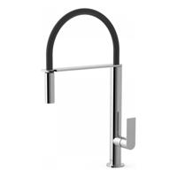 Keukenkraan Tres Max | Opbouw | 360° Draaibaar | Uitrekbare sproeier | Mengkraan | 1-hendel | Rond | Chroom - thumbnail