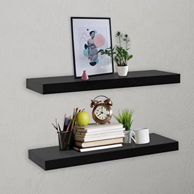VidaXL Wandschappen zwevend 2 st 60x20x3,8 cm zwart VidaXL Wandschappen zwevend 2 st 60x20x3,8 cm zwart
