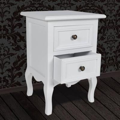 VidaXL Nachtkastjes 2 st met 2 lades mdf wit