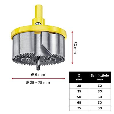 kwb 498500 Gatenzaag 5-delig 28 mm, 35 mm, 50 mm, 68 mm, 75 mm 1 stuk(s)