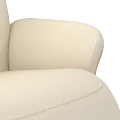 Fauteuil verstelbaar met voetensteun kunstleer crmekleurig - thumbnail