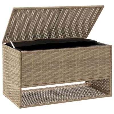 Opbergbox voor buiten 100x55x55,5 cm poly rattan beige