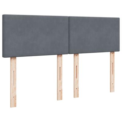 Boxspring met matras fluweel donkergrijs 140x190 cm