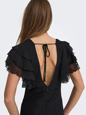 Only Onlasta Life S/s Frill Ankel Dress Wvn Zomerjurkjes 4792879 Black Only Onlasta Life S/s Frill Ankel Dress Wvn Zomerjurkjes 4792879 Black