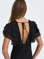 Only Onlasta Life S/s Frill Ankel Dress Wvn Zomerjurkjes 4792879 Black - thumbnail