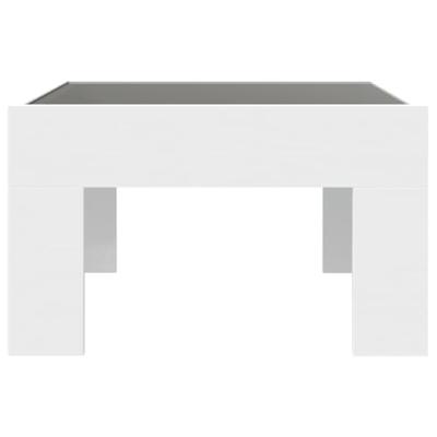 Salontafel met Infinity LED 50x50x30 cm wit