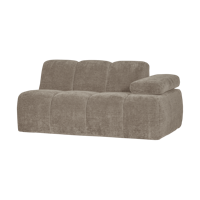 Woood Mojo 1,5-zits bank arm rechts ribstof Donkerzand - thumbnail