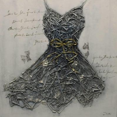 Schilderij - Handgeschilderd - Haute couture 100x100