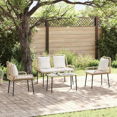 Tuin Eetset met kussen 3 pcs Zwart, Antraciet 109 x 63 x 83 cm