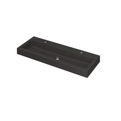 INK Momento Wastafel Quartz met 2 Kraangaten - 1200x450x90 mm - Quartz Zwart
