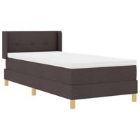 Boxspring bed Wit en Donkerbruin 90 x 190 cm Pocketveren - thumbnail