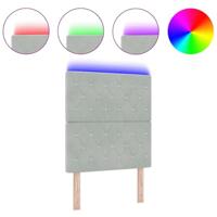 LED Hoofdbord met LED -striplichten Lichtgrijs 80 cm Fluweel - thumbnail