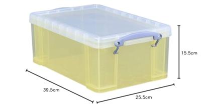 Really Useful Box opbergdoos 9 liter, transparant geel Really Useful Box opbergdoos 9 liter, transparant geel